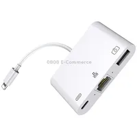 8 Pin to Rj45 1000Mbps Network Adapter  Charging Port Camera Usb Read Multi-Function Converter