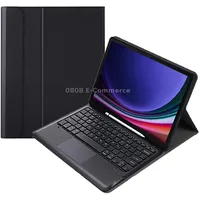 A810B-A For Samsung Galaxy Tab S9 Touch Pad Detachable Bluetooth Keyboard Leather Tablet CaseBlack