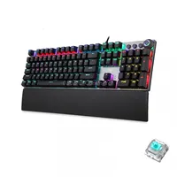 Aula F2088 108 Keys Mixed Light Mechanical Blue Switch Wired Usb Gaming Keyboard with Metal ButtonBlack