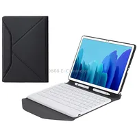 B500 Diamond Texture Triangle Back Holder Splittable Bluetooth Keyboard Leather Tablet Case for Samsung Galaxy Tab A7 10.4 2020White  Black