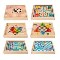 Children Wooden Multifunctional Parent-Child Interactive Puzzle Board Toy, Set Specification 6 In 1 Chess