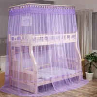 Double-Layer Bunk Bed Telescopic Support Floor-To-Child Mosquito Net, Size90X190 cmPurple