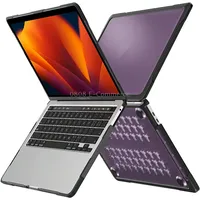 For Macbook Pro 13.3 inch A2338 Translucent Laptop Protective CaseTransparent Purple