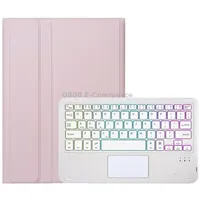 For Samsung Galaxy Tab A9 X210/X215/X215 A09B-As Candy Color Touch Backlight Bluetooth Keyboard Leather Tablet Case with Pen HolderPink