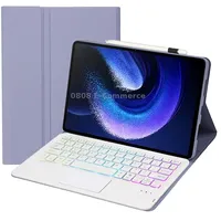 For Xiaomi Pad 6 / Pro A0N7-As Lambskin Texture Ultra-Thin Backlight Bluetooth Keyboard Leather Case with TouchpadPurple