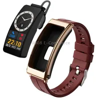 K13 1.14 inch Silicone Band Earphone Detachable Smart Watch Support Bluetooth CallRed