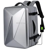 Large-Capacity Waterproof Expandable Hard Shell Backpack with Usb Charging Hole162 Light Gray