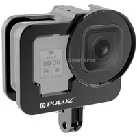 Puluz for Gopro Hero12 Black /11 /10 /9 Thicken Housing Shell Cnc Aluminum Alloy Protective Cage with Insurance Frame  52Mm Uv LensBlack