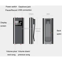 Q25 Intelligent Voice Recorder With Screen Hd Noise Canceling Back Clip Reporter, Size 32GbBlack