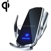 Q3 Infrared Induction Magnetic Car Wireless Charging Phone Bracket with Micro Usb  8 Pin Type-C / Usb-C ConnectorSilver
