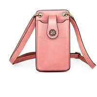 Sjb68 Genuine Leather Mini Crossbody Mobile Phone Bag for LadiesPink