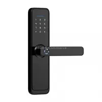 Smart Wifi Anti-Theft Fingerprint Password Lock Mobile Phone Remote Control Electronic Door Magnetic Card Lock, Specification Sm-Sl608 Semi-Automatic Black