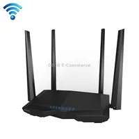 Tenda Ac6 Ac1200 Smart Dual-Band Wireless Router 5Ghz 867Mbps  2.4Ghz 300Mbps Wifi with 45Dbi External AntennasBlack