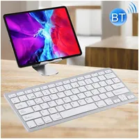 Wb-8022 Ultra-Thin Wireless Bluetooth Keyboard for iPad, Samsung, Huawei, Xiaomi, Tablet Pcs or Smartphones, Spanish KeysSilver