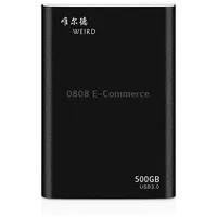 Weird 500Gb 2.5 inch Usb 3.0 High-Speed Transmission Metal Shell Ultra-Thin Light Mobile Hard Disk DriveBlack