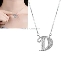 Women Fashion S925 Sterling Silver English Alphabet Pendant Necklace, Styled