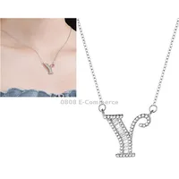Women Fashion S925 Sterling Silver English Alphabet Pendant Necklace, Styley