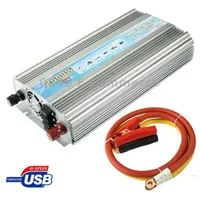 2000W Dc 12V to Ac 220V Car Power Inverter with Usb Port  Booster Cable