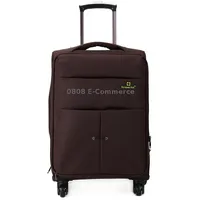 24 inch Oxford Cloth Universal Wheel Travel Password Draw-Bar Box Luggage CarrierCoffee