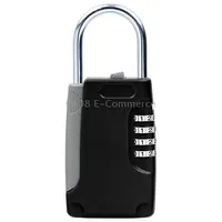 3 Pcs Key Safe Box Password Lock Keys Metal Body Padlock Type Storage Mini SafesBlack