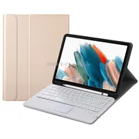 A08B-A Bluetooth Keyboard Leather Case with Pen Slot  Touchpad For Samsung Galaxy Tab A8 2021 Sm-X205 / Sm-X200Gold