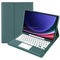 A810B-A For Samsung Galaxy Tab S9 Touch Pad Detachable Bluetooth Keyboard Leather Tablet CaseDark Green
