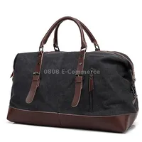 Augur 2012 Portable Casual Canvas Travel Handbag Baggage Shoulder Crossby BagBlack