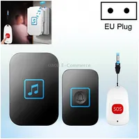 Cacazi C86 Wireless Sos Pager Doorbell Old man Child Emergency Alarm Remote Call Bell, Eu PlugBlack