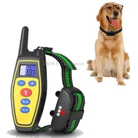 Dog Training Device Remote Control Bark Charging Waterproof Pet Collar with Electric Shock VibrationYellow
