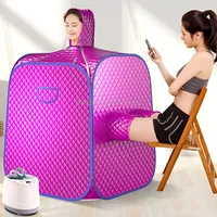 Dual Person Portable Steam Sauna Spa With Pot Set Weight Loss Skin Machine Eu Plug 220VPurple