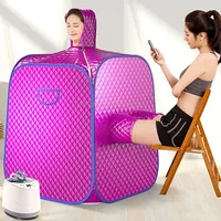 Dual Person Portable Steam Sauna Spa With Pot Set Weight Loss Skin Machine Eu Plug 220VRed
