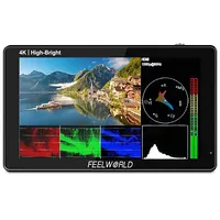 Feelworld Lut5E 5.5 inch High Bright 1600Nit Touch Screen Dslr Camera Field Monitor F970 External Power and Install Kit 4K Hdmi 1920X1080 Ips PanelBlack