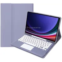 For Samsung Galaxy Tab S9 Fe A810B-A Touch Pad Detachable Bluetooth Keyboard Leather Tablet CasePurple