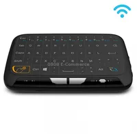 H18 2.4Ghz Mini Wireless Air Mouse Qwerty Keyboard with Touchpad / Vibration for Pc, TvBlack