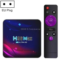 H96 Max V11 4K Smart Tv Box Android 11.0 Media Player with Remote Control, Rk3318 Quad-Core 64Bit Cortex-A53, Ram 4Gb, Rom 32Gb, Support Dual Band Wifi, Bluetooth, Ethernet, Eu Plug