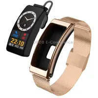 K13 1.14 inch Steel Band Earphone Detachable Smart Watch Support Bluetooth CallGold