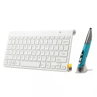 Km-909 2.4Ghz Wireless Multimedia Keyboard  Optical Pen Mouse with Usb Receiver Set for Computer Pc Laptop, Random Color DeliveryWhite