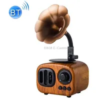 Retro Wood Portable Mini Bluetooth Speaker Wireless Loudspeaker Outdoor Sound System Tf Fm Radio Music SubwooferKhaki