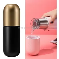 Shoke Portable Mini Insulation Cup 316 Stainless Steel Capsule Cup, Capacity 280MlBlack Gold