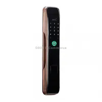 Smart Wifi Anti-Theft Fingerprint Password Lock Mobile Phone Remote Control Electronic Door Magnetic Card Lock, Specification Sm-Sl808 Automatic Bronze