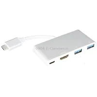 Usb-C to Hdmi Adapter, Usb 3.1 Type C 4K Multiport Av Converter with 2 3.0 Port and Charging for Chromebook Pixel/Macbook/ Dell Xps13/ Samsung Galaxy s8/s8 Plus