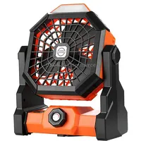 X3 Outdoor Portable Fan Usb Charging Air Cooling with Led Night Lamp Orange