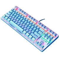 Ziyoulang K2 87 Keys Office Laptop Punk Glowing Mechanical Wired Keyboard, Cable Length 1.5M, Color Blue