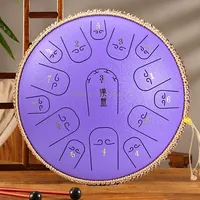 15-Tone Ethereal Drum 14-Inch Steel Tongue Hollow Sanskrit Drummer DiscPurple