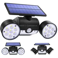 30 Leds Solar Light Dual Head Lamp Pir Motion Sensor Spotlight Waterproof Outdoor Adjustable Angle Lights