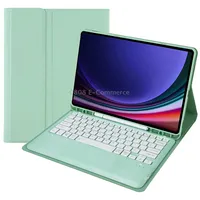 A810B For Samsung Galaxy Tab S9 Pen Slot Detachable Bluetooth Keyboard Leather Tablet CaseMint Green
