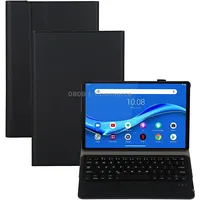 Am10-A Detachable Bluetooth Backlight Keyboard Ultrathin Horizontal Flip Leather Tablet Case with Touchpad  Holder for Lenovo M10 Plus 10.3 inch X606FBlack