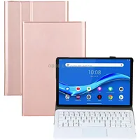 Am10-A Detachable Bluetooth Backlight Keyboard Ultrathin Horizontal Flip Leather Tablet Case with Touchpad  Holder for Lenovo M10 Plus 10.3 inch X606FRose Gold