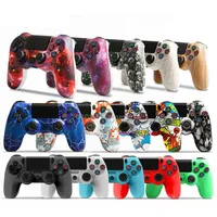 For Ps4 Wireless Bluetooth Game Controller With Light Strip Dual Vibration HandleFire Ghost