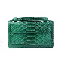 Ladies Snake Texture Print Clutch Bag Long Crossbody With Chain13 Two-Color Green